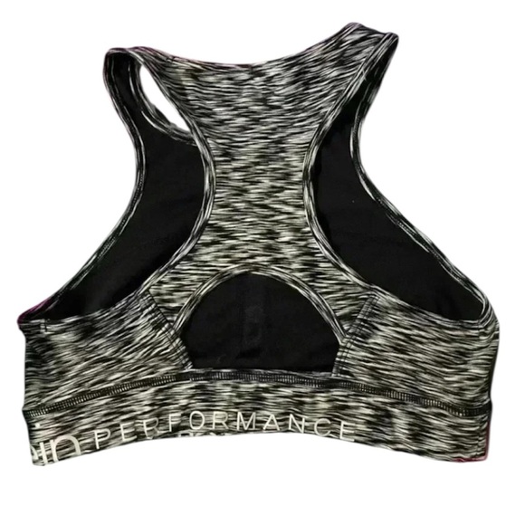 Calvin Klein Gray Black Space Dye Performance Dry Sports Bra Size Medium - Picture 2 of 2